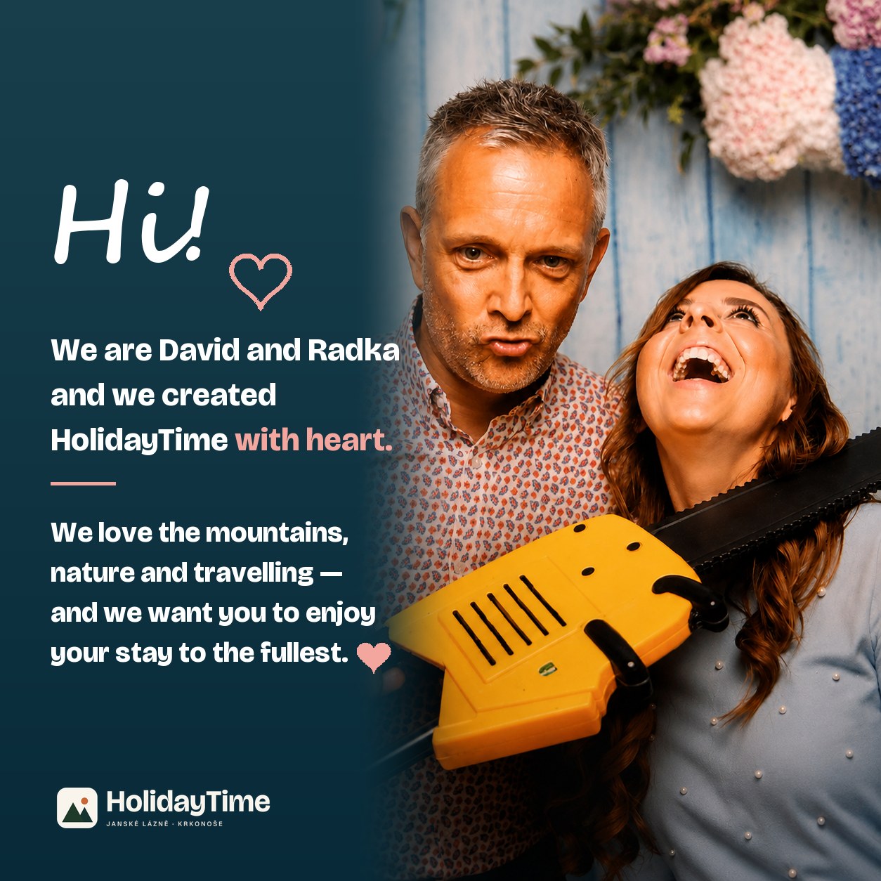 David and Radka — owners of the HolidayTime apartment