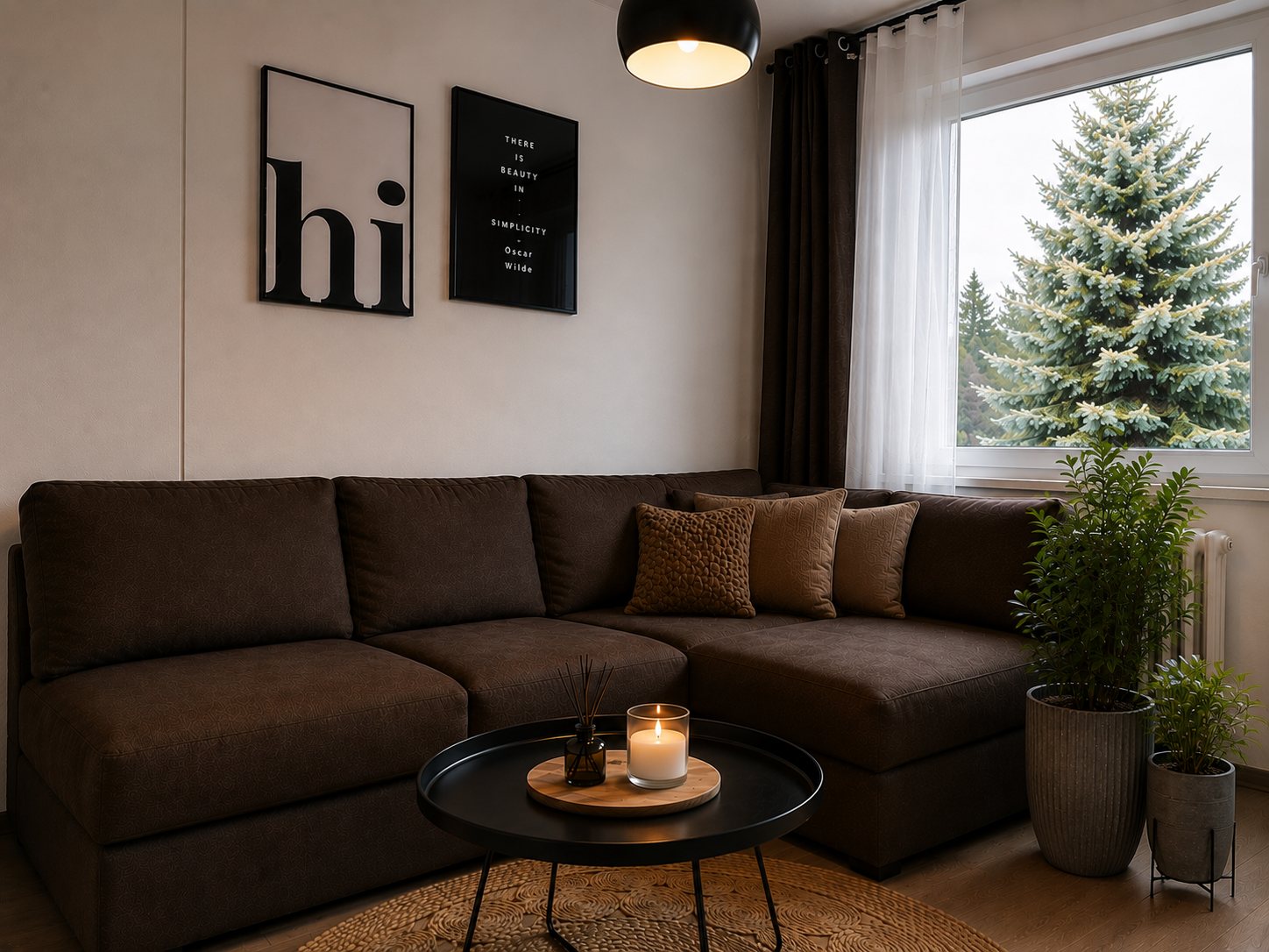 Obývací pokoj apartmánu HolidayTime v Janských Lázních